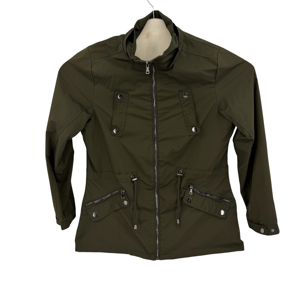 YMI Collection Anorak Jacket Women XL Green Utility Military Field Coat Fall